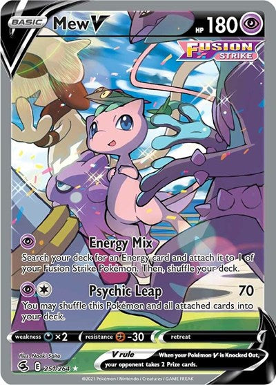 Mew V Alternate Full Art (SWSH08) #251/264 Ultra Rare (Holofoil Near Mint) SWSH08: Fusion Strike Pokemon: 2021