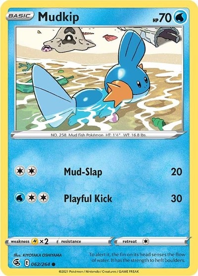 Mudkip (SWSH08) #062/264 Common (Reverse Holofoil Near Mint) SWSH08: Fusion Strike Pokemon: 2021