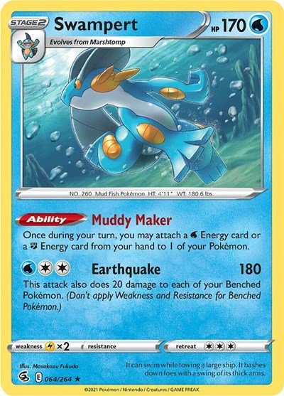 Swampert (SWSH08) #064/264 Holo Rare (Holofoil Near Mint) SWSH08: Fusion Strike Pokemon: 2021
