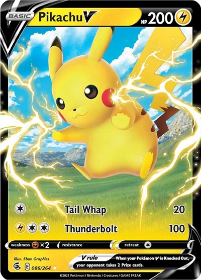 Pikachu V (SWSH08) #086/264 Ultra Rare (Holofoil Near Mint) SWSH08: Fusion Strike Pokemon: 2021