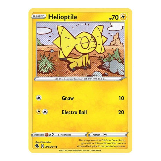 Helioptile (SWSH08) #098/264 Common (Lightly Played) SWSH08: Fusion Strike Pokemon: 2021