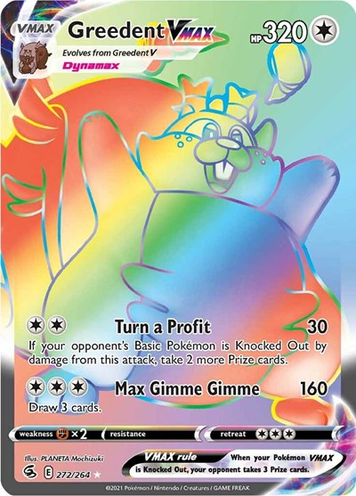 Greedent VMAX Secret (SWSH08) #272/264 Secret Rare (Holofoil Near Mint) SWSH08: Fusion Strike Pokemon: 2021