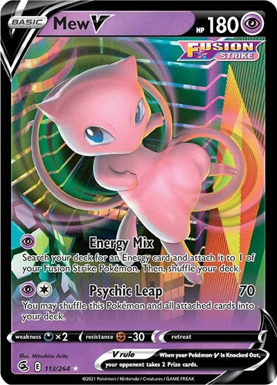 Mew V (SWSH08) #113/264 Ultra Rare SWSH08: Fusion Strike Pokemon: 2021