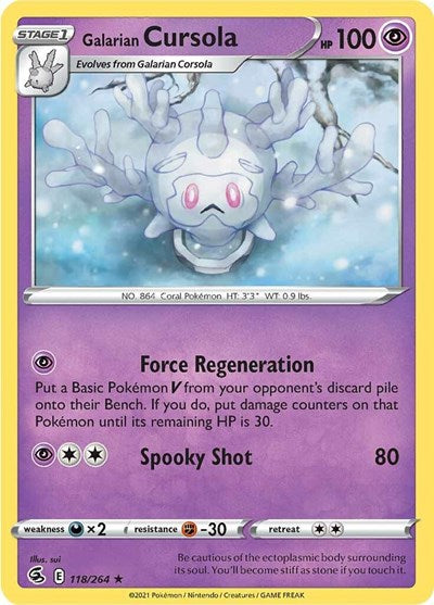 Galarian Cursola (SWSH08) #118/264 Rare (Reverse Holofoil Lightly Played) SWSH08: Fusion Strike Pokemon: 2021
