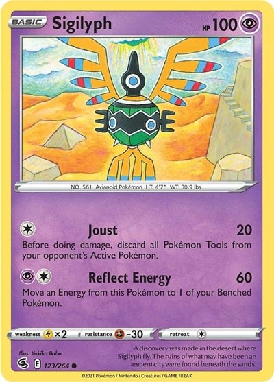 Sigilyph (SWSH08) #123/264 Common (Reverse Holofoil Near Mint) SWSH08: Fusion Strike Pokemon: 2021