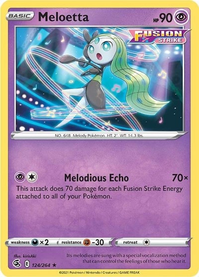 Meloetta (SWSH08) #124/264 Rare (Reverse Holofoil Near Mint) SWSH08: Fusion Strike Pokemon: 2021