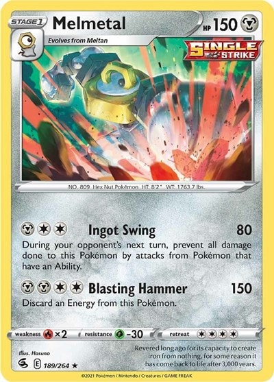 Melmetal (SWSH08) #189/264 Holo Rare (Reverse Holofoil Near Mint) SWSH08: Fusion Strike Pokemon: 2021