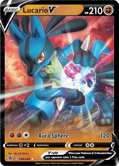 Lucario V (SWSH08) #146/264 Ultra Rare (Holofoil Lightly Played) SWSH08: Fusion Strike Pokemon: 2021