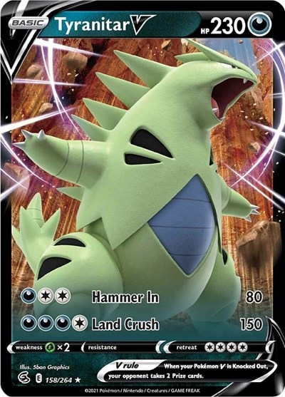 Tyranitar V (SWSH08) #158/264 Ultra Rare (Holofoil Near Mint) SWSH08: Fusion Strike Pokemon: 2021