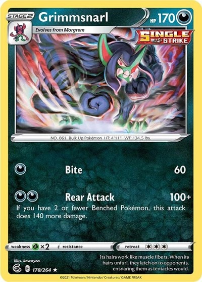 Grimmsnarl (SWSH08) #178/264 Holo Rare (Reverse Holofoil Moderately Played) SWSH08: Fusion Strike Pokemon: 2021
