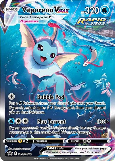 Vaporeon VMAX SWSH182 (SWSD) #SWSH182 Promo (Holofoil Near Mint) SWSH: Sword & Shield Promo Cards Pokemon: 2019