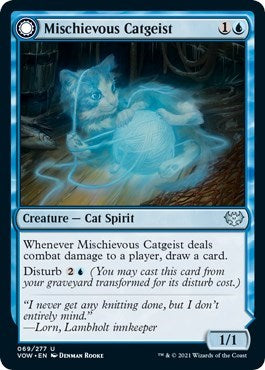 Mischievous Catgeist (VOW) #69 Uncommon (Lightly Played) Innistrad: Crimson Vow Magic: 2021