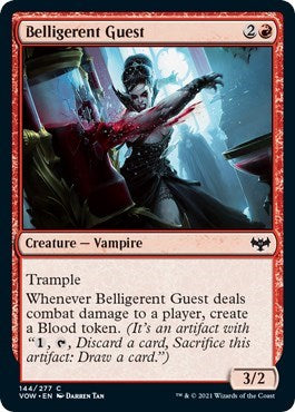 Belligerent Guest (VOW) #144 Common Innistrad: Crimson Vow Magic: The Gathering: 2021