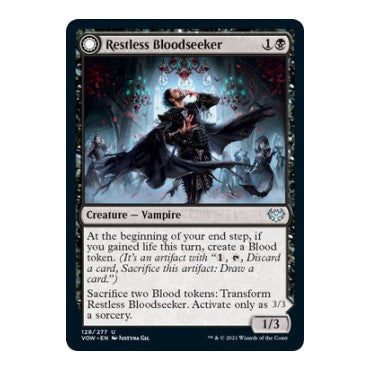 Restless Bloodseeker (VOW) #128 Uncommon (Foil Lightly Played) Innistrad: Crimson Vow Magic: The Gathering: 2021
