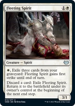 Fleeting Spirit (VOW) #14 Uncommon Innistrad: Crimson Vow Magic: The Gathering: 2021