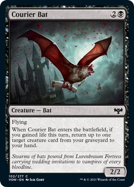 Courier Bat (VOW) #102 Common (Lightly Played) Innistrad: Crimson Vow Magic: The Gathering: 2021