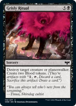 Grisly Ritual (VOW) #116 Common (Lightly Played) Innistrad: Crimson Vow Magic: The Gathering: 2021