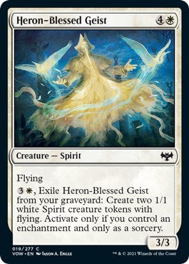 Heron Blessed Geist (VOW) #19 Common (Foil Lightly Played) Innistrad: Crimson Vow Magic: The Gathering: 2021