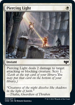 Piercing Light (VOW) #30 Common (Foil Lightly Played) Innistrad: Crimson Vow Magic: The Gathering: 2021