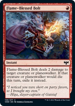 2021 Magic: Innistrad: Crimson Vow (VOW) - Flame Blessed Bolt (#158, Common) (Lightly Played)