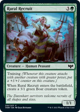 Rural Recruit (VOW) #216 Common Innistrad: Crimson Vow Magic: The Gathering: 2021