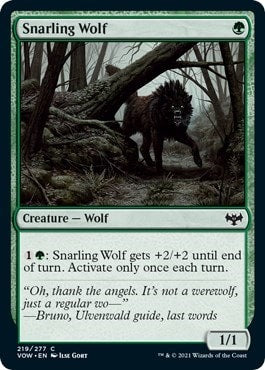 Snarling Wolf (VOW) #219 Common Innistrad: Crimson Vow Magic: The Gathering: 2021