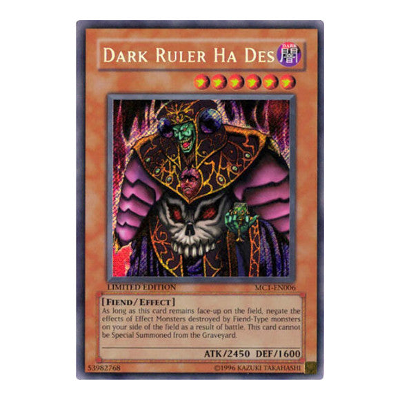 Dark Ruler Ha Des (MC1) #MC1-EN006 Secret Rare (Limited Damaged) Master Collection Volume 1 YuGiOh: 2005