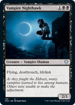 Vampire Nighthawk (VOC) #140 Uncommon (Lightly Played) Commander: Innistrad: Crimson Vow Magic: The Gathering: 2021