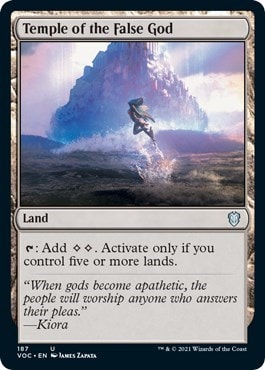Temple of the False God (VOC) #187 Uncommon (Lightly Played) Commander: Innistrad: Crimson Vow Magic: The Gathering: 2021