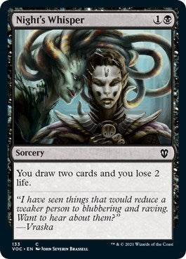 Nights Whisper (VOC) #133 Common (Lightly Played) Commander: Innistrad: Crimson Vow Magic: The Gathering: 2021
