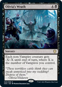 Olivias Wrath (VOC) #20 Rare (Lightly Played) Commander: Innistrad: Crimson Vow Magic: The Gathering: 2021