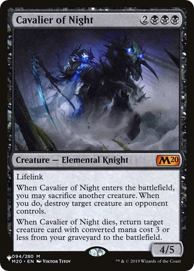 Cavalier of Night (LIST) #M20-94 Mythic Rare The List Reprints Magic: The Gathering: 2026