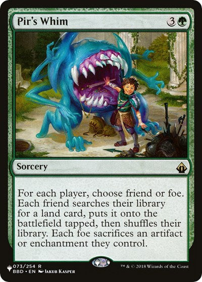 Pir's Whim (LIST) #BBD-73 Rare (Lightly Played) The List Reprints Magic: The Gathering: 2026