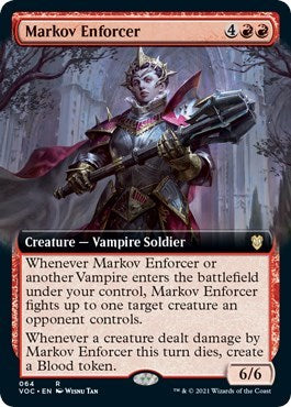 Markov Enforcer Extended Art (VOC) #64 Rare (Lightly Played) Commander: Innistrad: Crimson Vow Magic: The Gathering: 2021