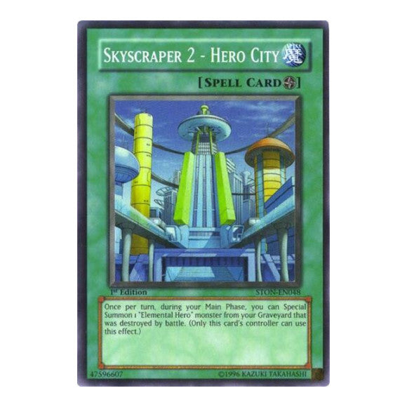 Skyscraper 2 - Hero City (STON) #STON-EN048 Super Rare (1st Edition Lightly Played) Strike of Neos YuGiOh: 2007
