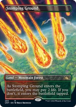 Stomping Ground Borderless (UNF) #280 Rare (Near Mint) Unfinity Magic: The Gathering: 2022