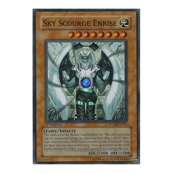 Sky Scourge Enrise (FOTB) #FOTB-EN021 Super Rare (1st Edition Damaged) Force of the Breaker YuGiOh: 2007