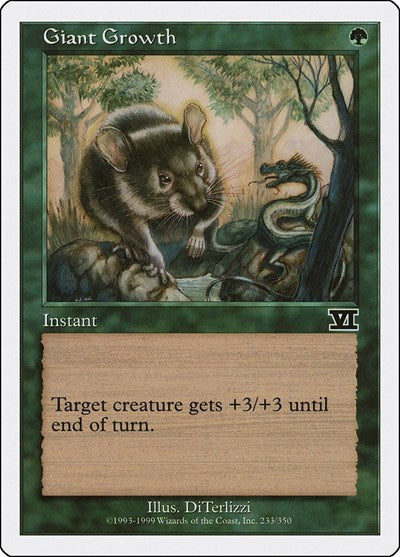 Giant Growth (6ED) #233 Common (Lightly Played) Classic Sixth Edition Magic: 1999