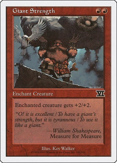 Giant Strength (6ED) #181 Common (Damaged) Classic Sixth Edition Magic: The Gathering: 1999