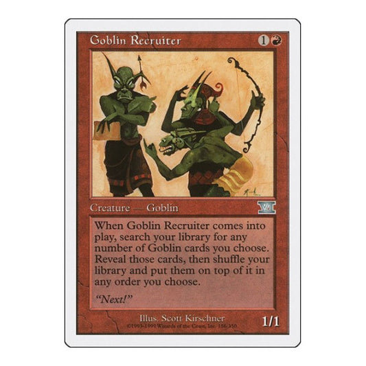Goblin Recruiter (6ED) #186 Uncommon Classic Sixth Edition Magic: The Gathering: 1999
