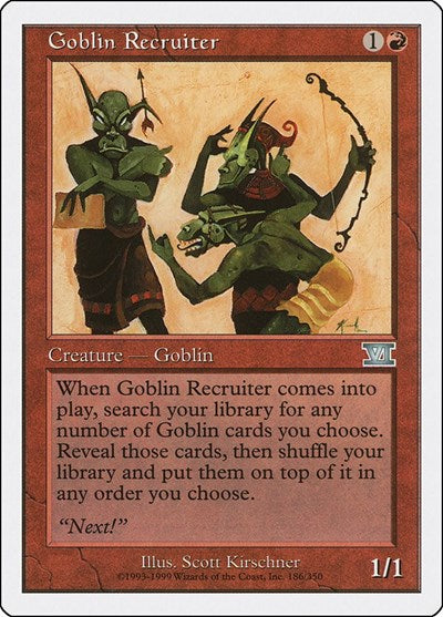 Goblin Recruiter (6ED) #186 Uncommon Classic Sixth Edition Magic: The Gathering: 1999