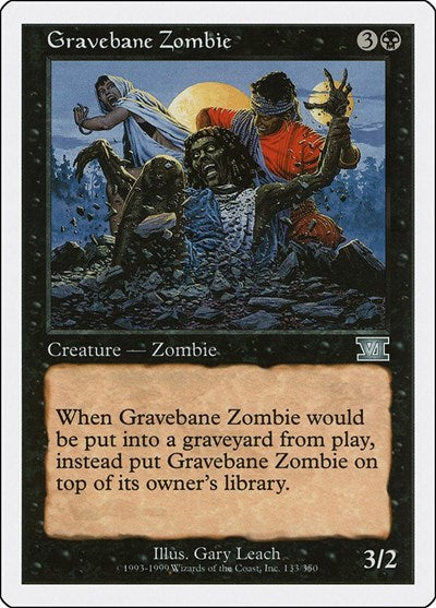 Gravebane Zombie (6ED) #133 Uncommon (Moderately Played) Classic Sixth Edition Magic: The Gathering: 1999