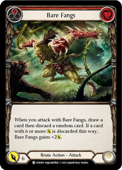 Bare Fangs Red (EVR) #EVR008 Common (1st Edition Normal Lightly Played) Everfest Flesh and Blood TCG: 2022