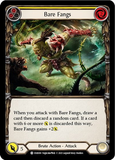 Bare Fangs Yellow (EVR) #EVR009 Common (1st Edition Normal Lightly Played) Everfest Flesh and Blood TCG: 2022