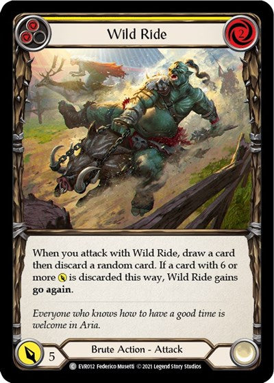 Wild Ride Yellow (EVR) #EVR012 Common (1st Edition Normal Lightly Played) Everfest Flesh and Blood TCG: 2022