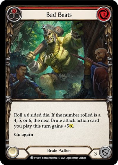 Bad Beats Red (EVR) #EVR014 Common (1st Edition Normal Lightly Played) Everfest Flesh and Blood TCG: 2022