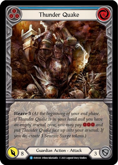 Thunder Quake Blue Extended Art (EVR) #EVR026 Rare (1st Edition Rainbow Foil Near Mint) Everfest Flesh & Blood TCG: 2022
