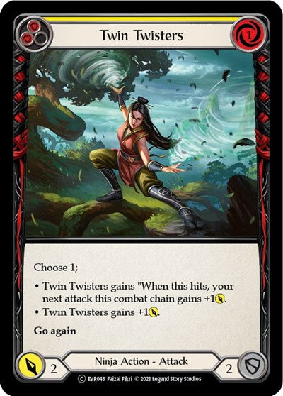 Twin Twisters Yellow (EVR) #EVR048 Common (1st Edition Normal Lightly Played) Everfest Flesh and Blood TCG: 2022