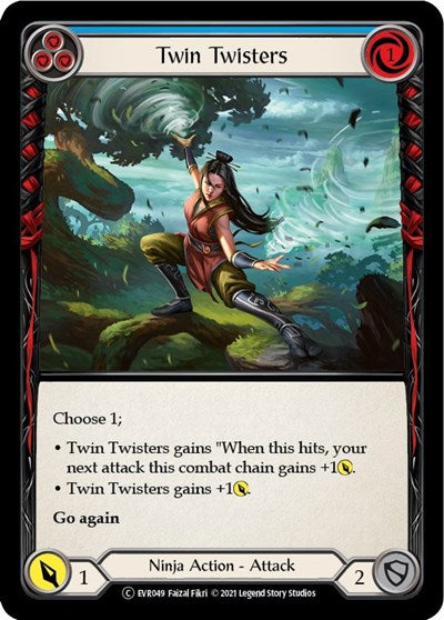 Twin Twisters Blue (EVR) #EVR049 Common (1st Edition Normal Lightly Played) Everfest Flesh and Blood TCG: 2022