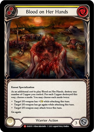Blood on Her Hands (EVR) #EVR055 Majestic (1st Edition Normal Near Mint) Everfest Flesh & Blood TCG: 2022